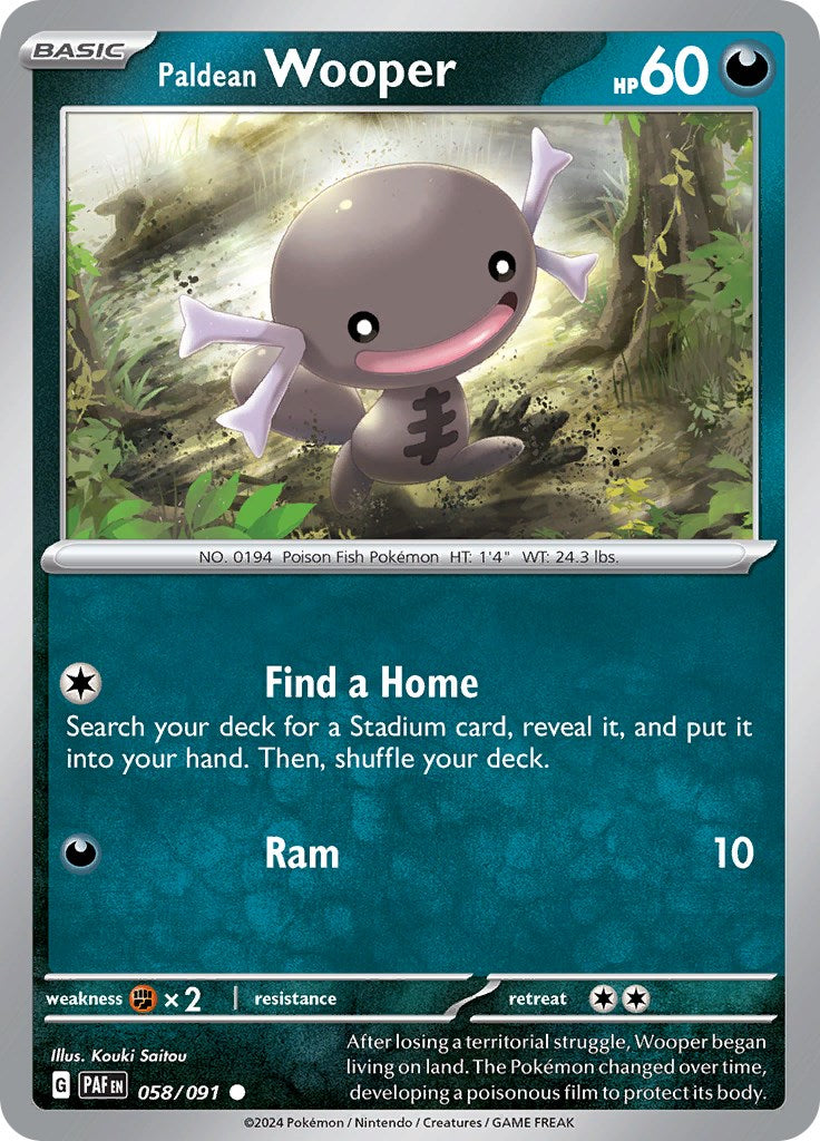 Paldean Wooper (058/091) [Scarlet & Violet: Paldean Fates] | Card Merchant Takapuna