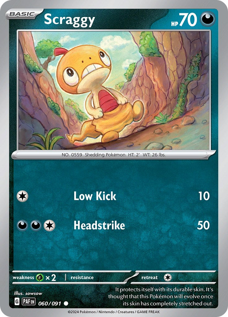 Scraggy (060/091) [Scarlet & Violet: Paldean Fates] | Card Merchant Takapuna