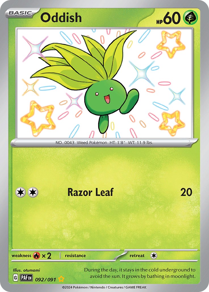 Oddish (092/091) [Scarlet & Violet: Paldean Fates] | Card Merchant Takapuna