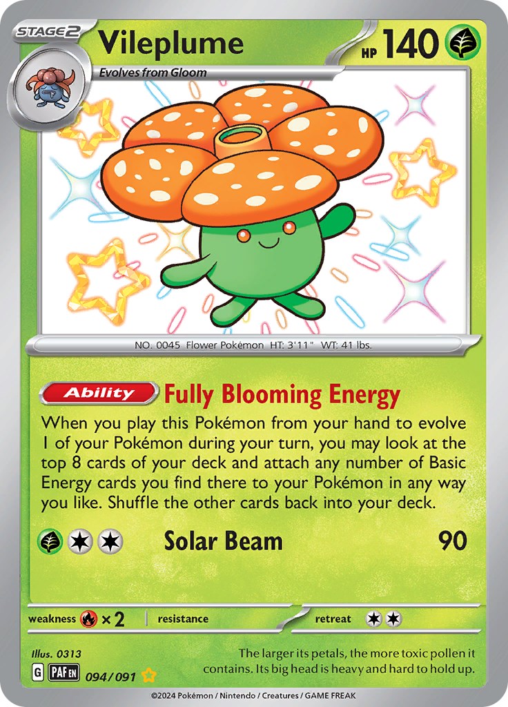 Vileplume (094/091) [Scarlet & Violet: Paldean Fates] | Card Merchant Takapuna