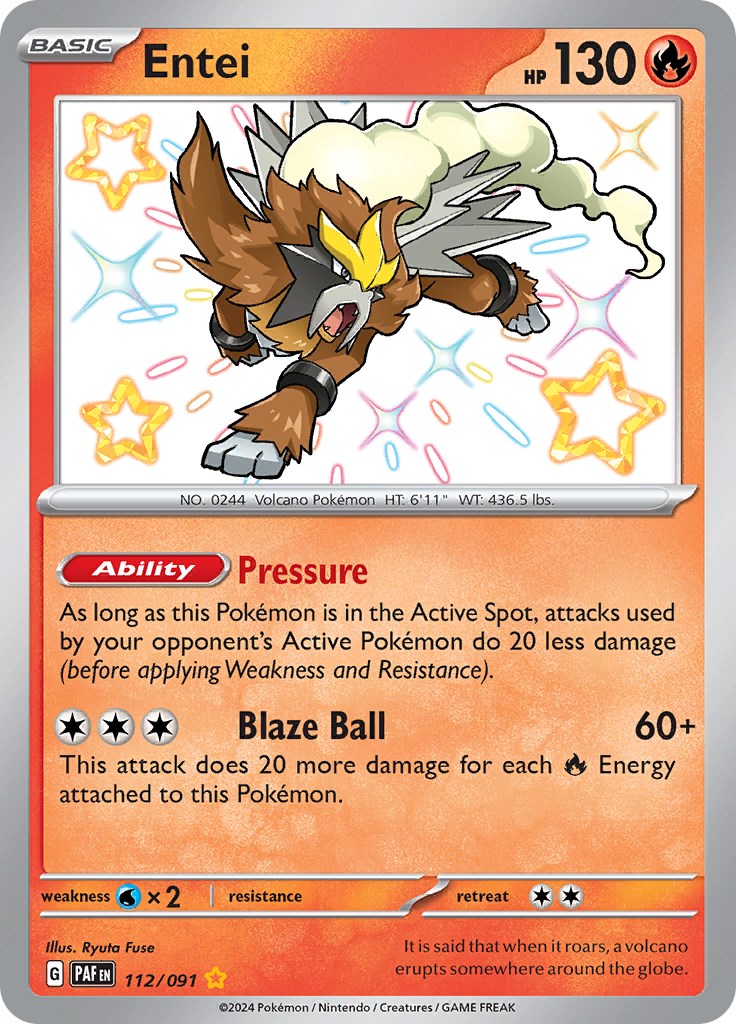 Entei (112/091) [Scarlet & Violet: Paldean Fates] | Card Merchant Takapuna