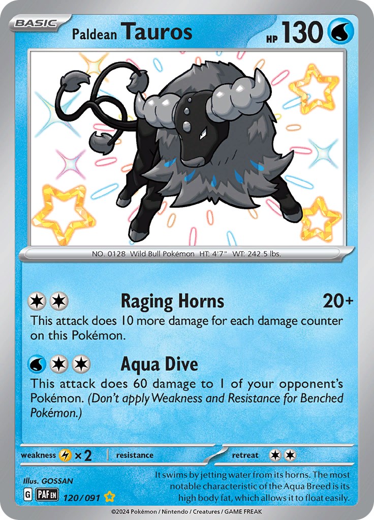 Paldean Tauros (120/091) [Scarlet & Violet: Paldean Fates] | Card Merchant Takapuna