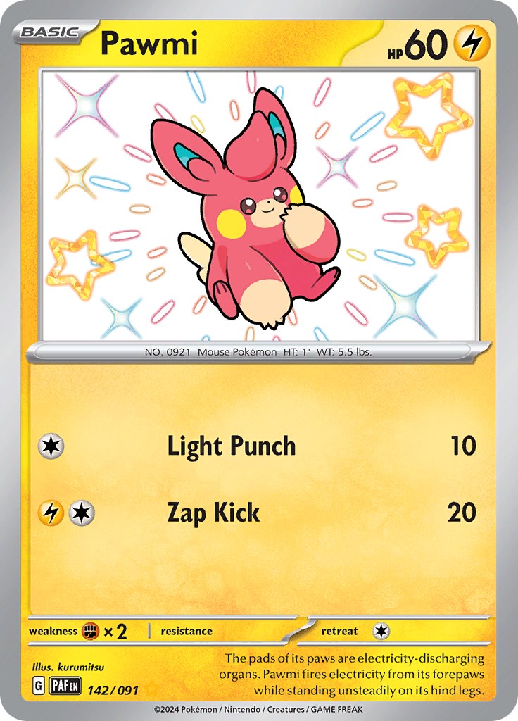 Pawmi (142/091) [Scarlet & Violet: Paldean Fates] | Card Merchant Takapuna