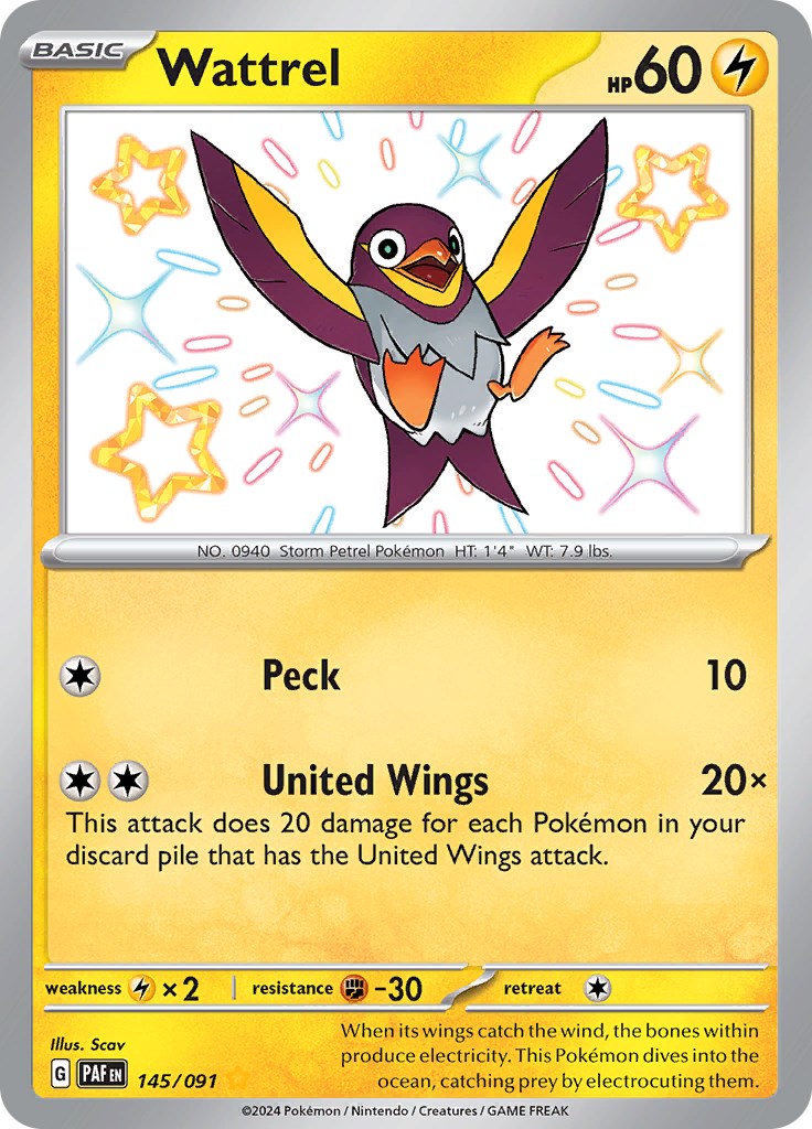 Wattrel (145/091) [Scarlet & Violet: Paldean Fates] | Card Merchant Takapuna