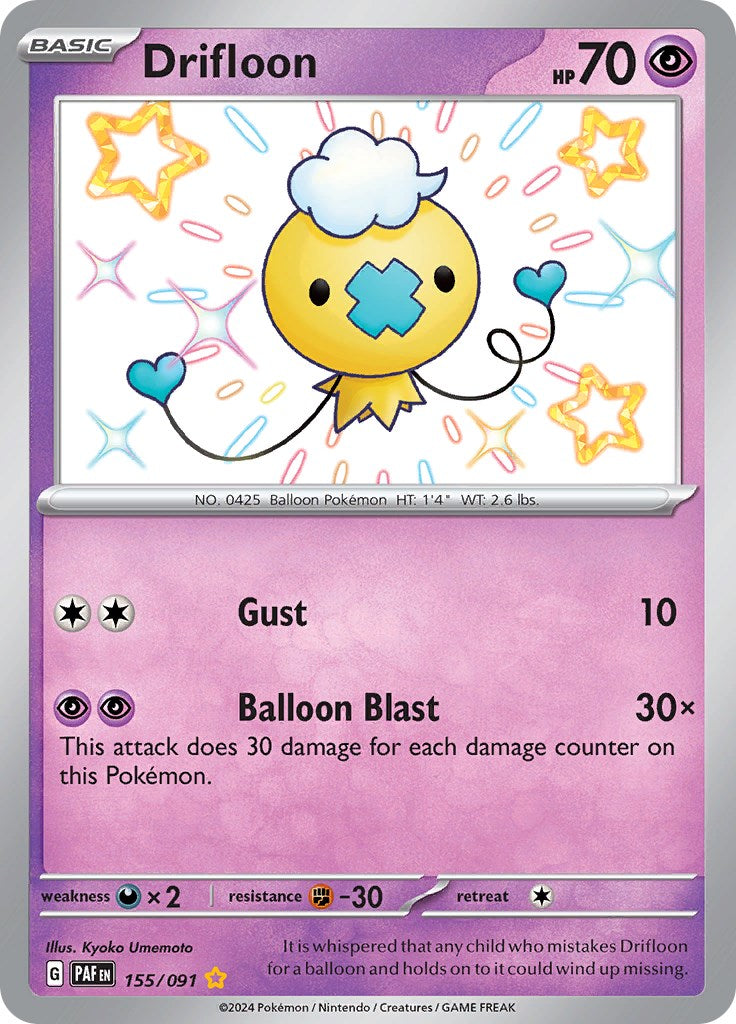 Drifloon (155/091) [Scarlet & Violet: Paldean Fates] | Card Merchant Takapuna