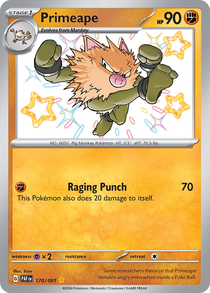 Primeape (170/091) [Scarlet & Violet: Paldean Fates] | Card Merchant Takapuna