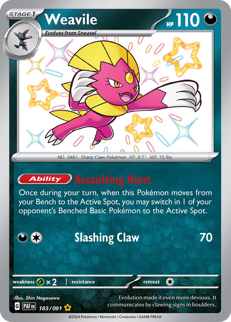 Weavile (183/091) [Scarlet & Violet: Paldean Fates] | Card Merchant Takapuna