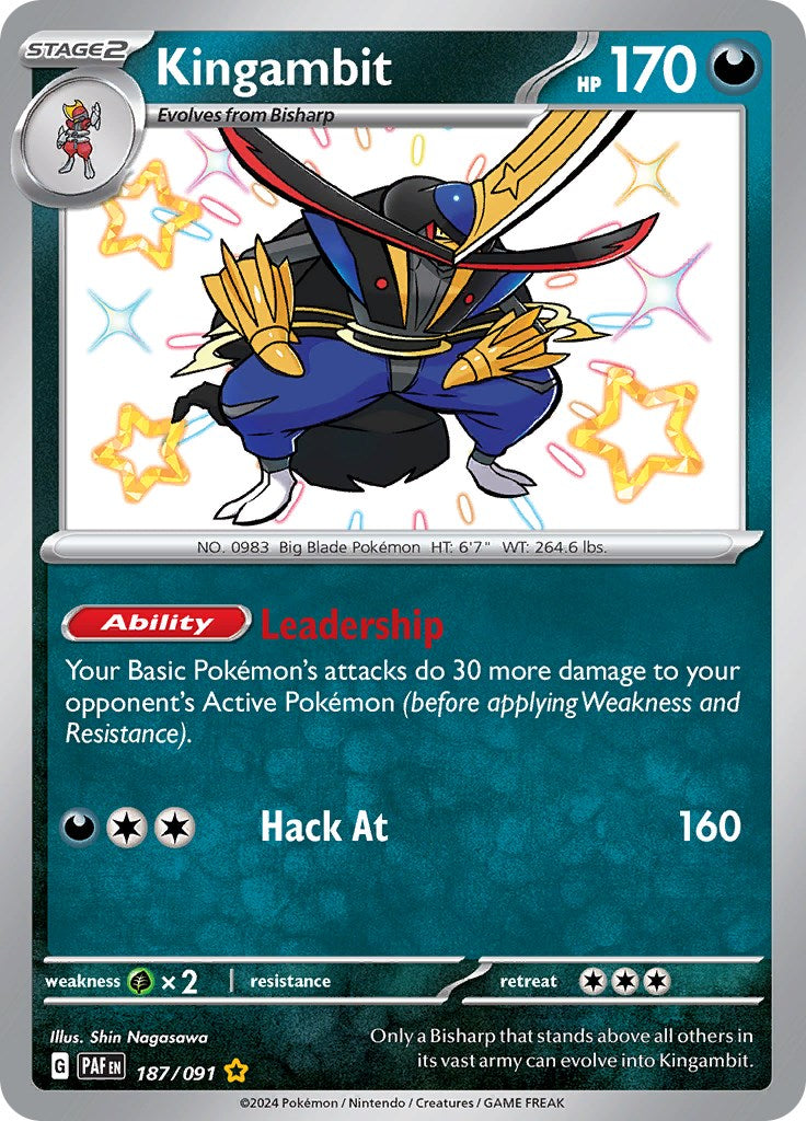 Kingambit (187/091) [Scarlet & Violet: Paldean Fates] | Card Merchant Takapuna