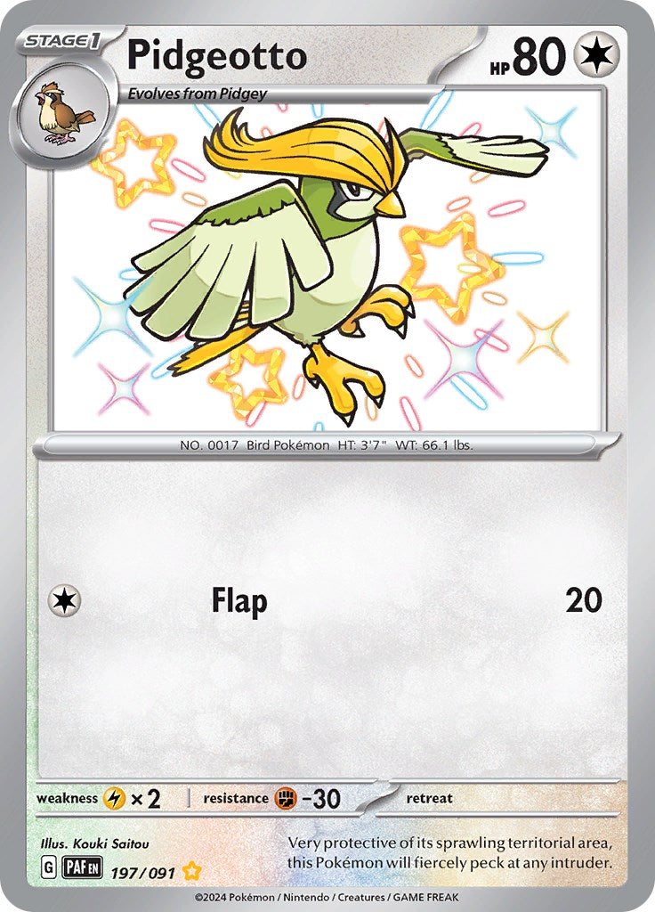 Pidgeotto (197/091) [Scarlet & Violet: Paldean Fates] | Card Merchant Takapuna