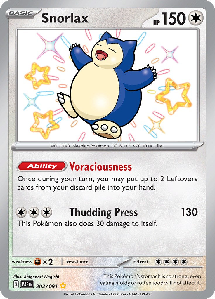 Snorlax (202/091) [Scarlet & Violet: Paldean Fates] | Card Merchant Takapuna