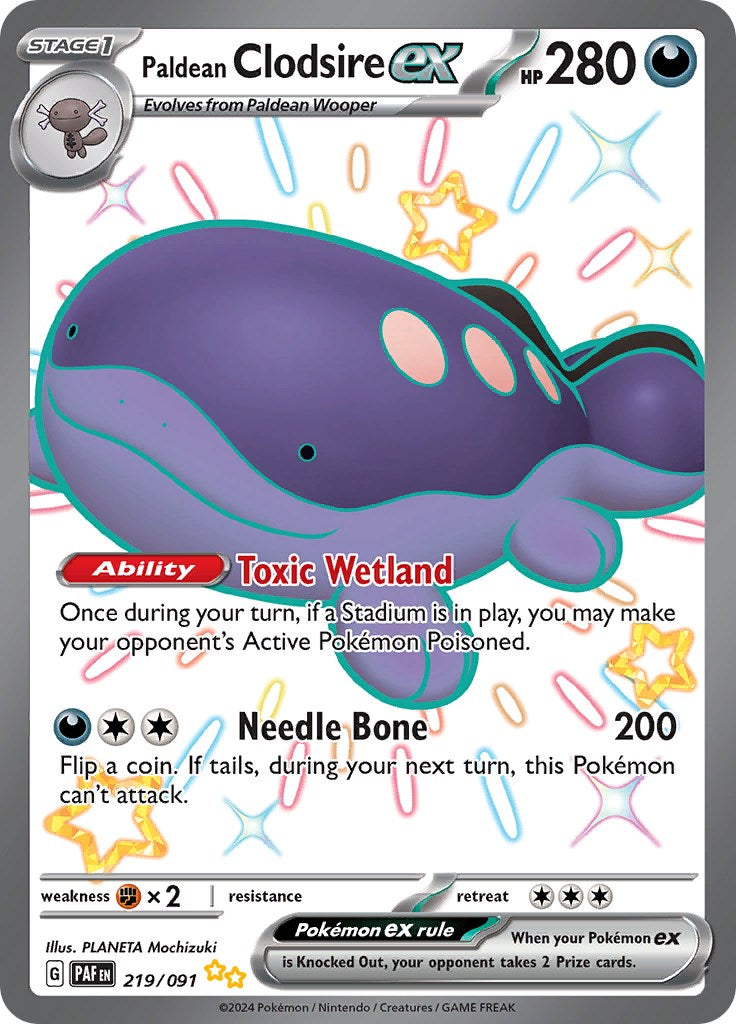 Paldean Clodsire ex (219/091) [Scarlet & Violet: Paldean Fates] | Card Merchant Takapuna