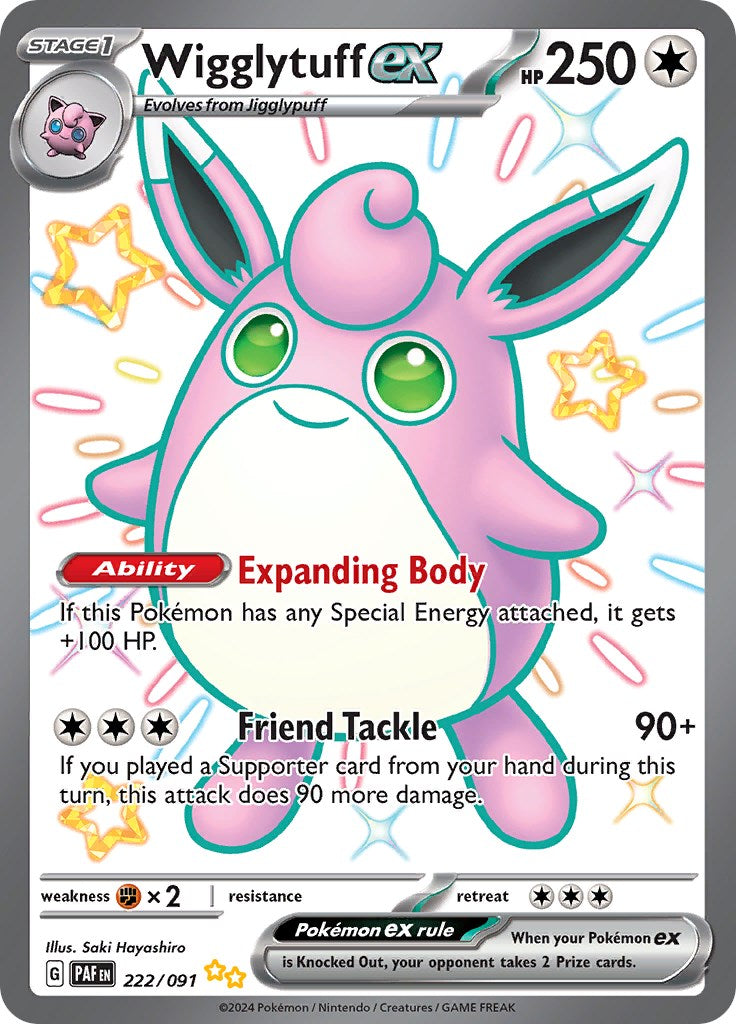 Wigglytuff ex (222/091) [Scarlet & Violet: Paldean Fates] | Card Merchant Takapuna