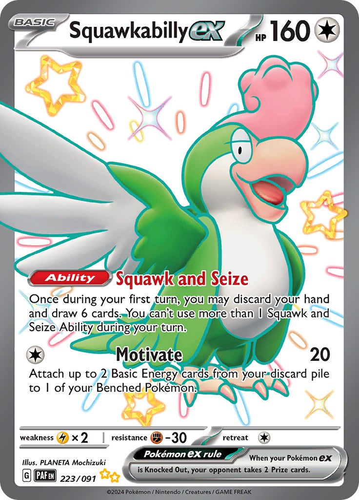 Squawkabilly ex (223/091) [Scarlet & Violet: Paldean Fates] | Card Merchant Takapuna