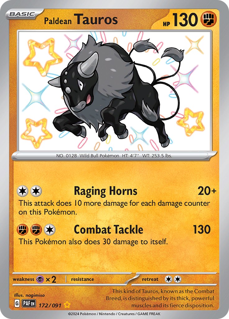 Paldean Tauros (172/091) [Scarlet & Violet: Paldean Fates] | Card Merchant Takapuna