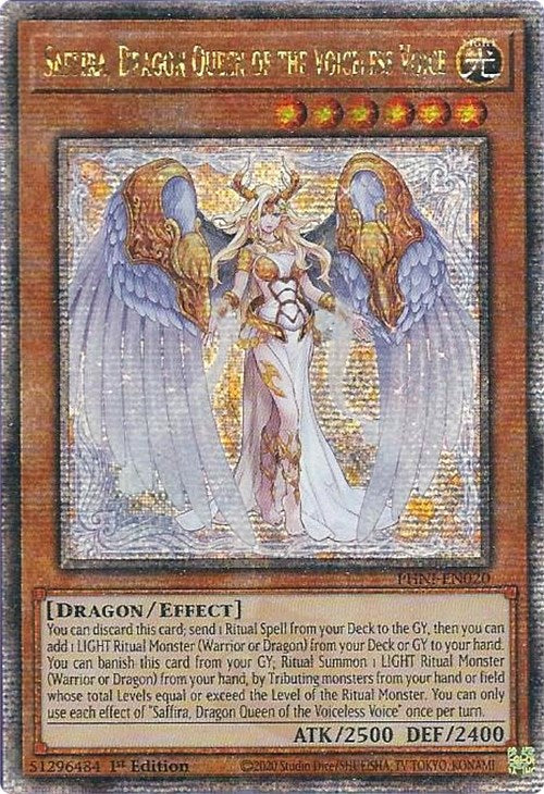 Saffira, Dragon Queen of the Voiceless Voice [PHNI-EN020] Quarter Century Secret Rare | Card Merchant Takapuna