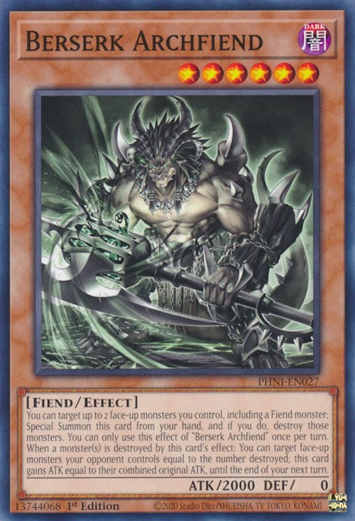 Berserk Archfiend [PHNI-EN027] Common | Card Merchant Takapuna