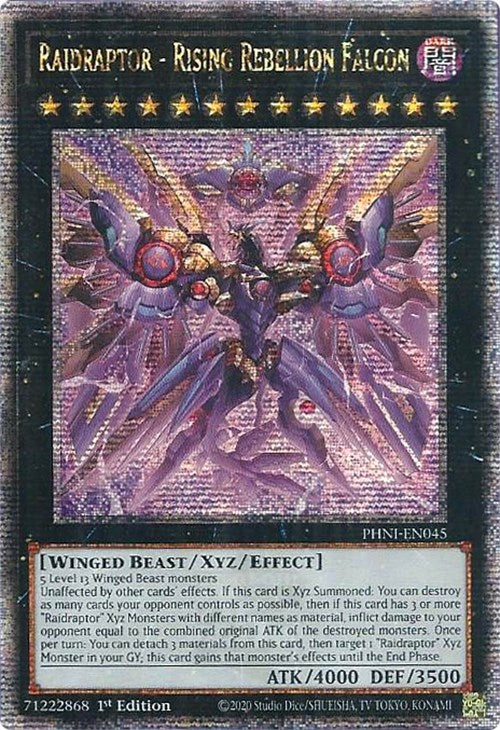 Raidraptor - Rising Rebellion Falcon [PHNI-EN045] Quarter Century Secret Rare | Card Merchant Takapuna