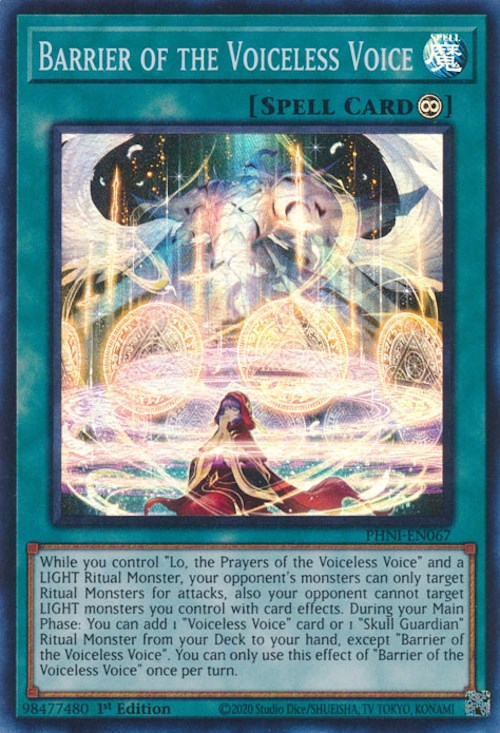 Barrier of the Voiceless Voice [PHNI-EN067] Super Rare | Card Merchant Takapuna