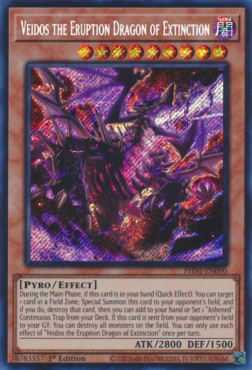 Veidos the Eruption Dragon of Extinction [PHNI-EN090] Secret Rare | Card Merchant Takapuna