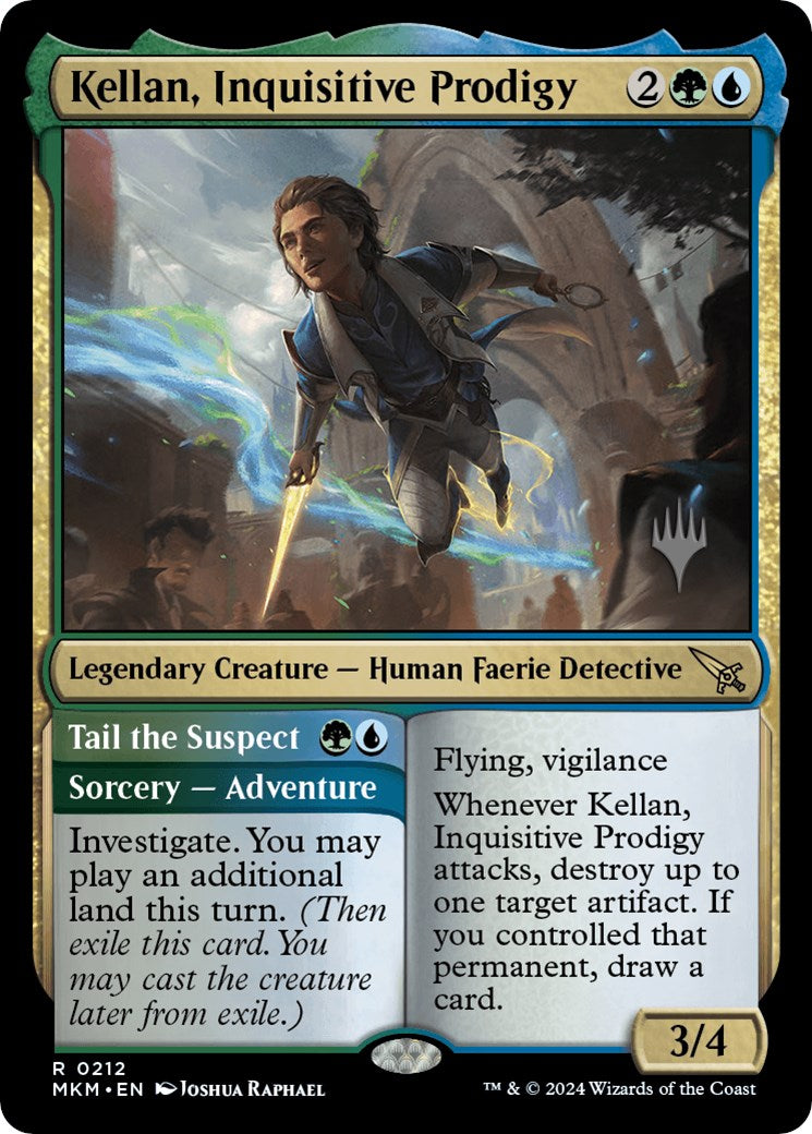 Kellan, Inquisitive Prodigy // Tail the Suspect (Promo Pack) [Murders at Karlov Manor Promos] | Card Merchant Takapuna