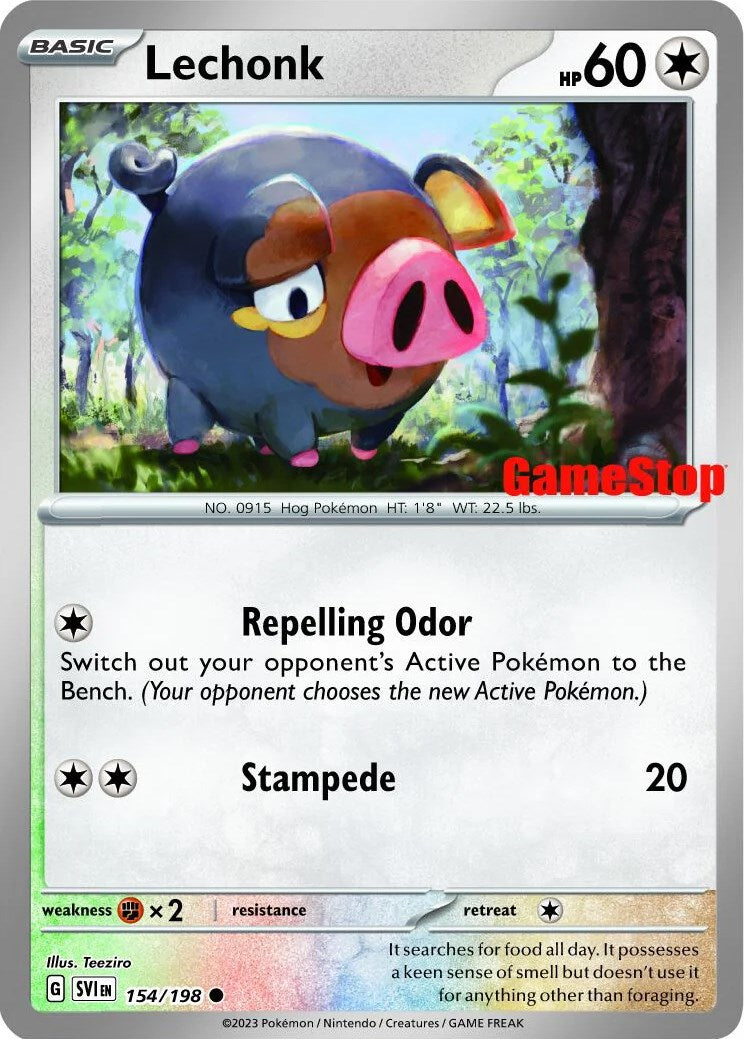 Lechonk (154/198) (GameStop Promo) [Scarlet & Violet: Base Set] | Card Merchant Takapuna