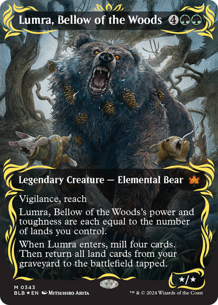 Lumra, Bellow of the Woods (Borderless) (Raised Foil) [Bloomburrow] | Card Merchant Takapuna