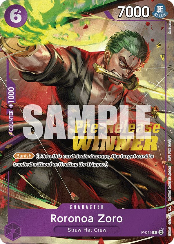 Roronoa Zoro (OP-06 Pre-Release Tournament) [Winner] [One Piece Promotion Cards] | Card Merchant Takapuna