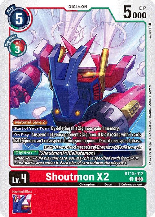 Shoutmon X2 [BT15-012] [Exceed Apocalypse] | Card Merchant Takapuna