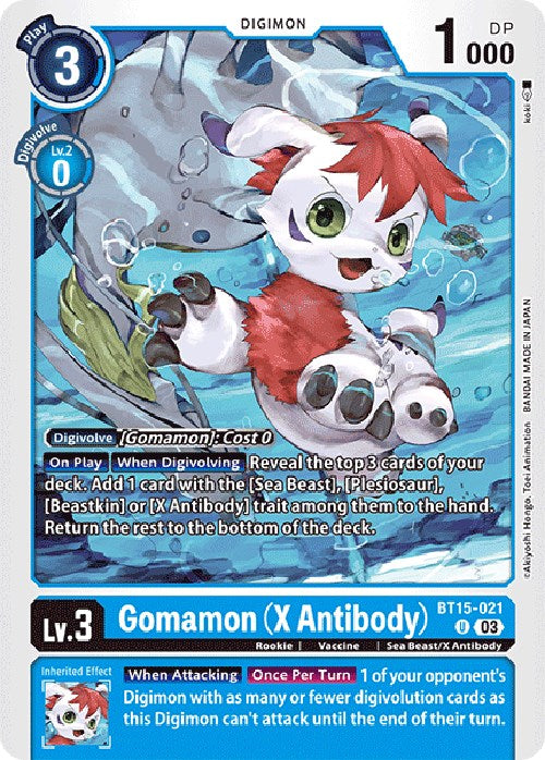 Gomamon (X Antibody) [BT15-021] [Exceed Apocalypse] | Card Merchant Takapuna