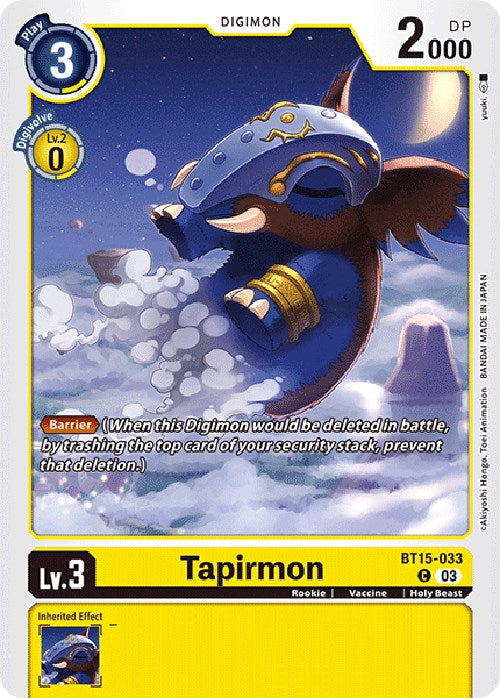 Tapirmon [BT15-033] [Exceed Apocalypse] | Card Merchant Takapuna