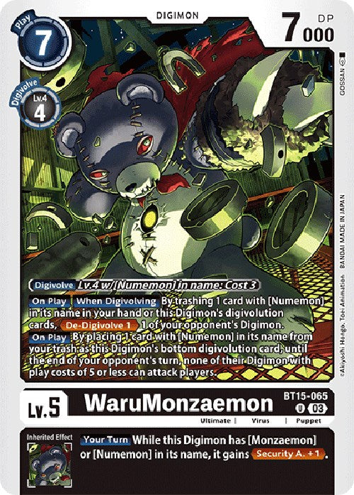 WaruMonzaemon (X Antibody) [BT15-065] [Exceed Apocalypse] | Card Merchant Takapuna