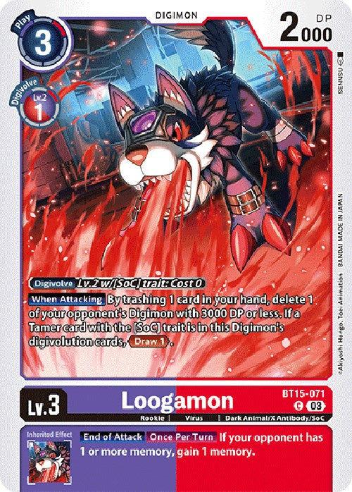 Loogamon [BT15-071] [Exceed Apocalypse] | Card Merchant Takapuna