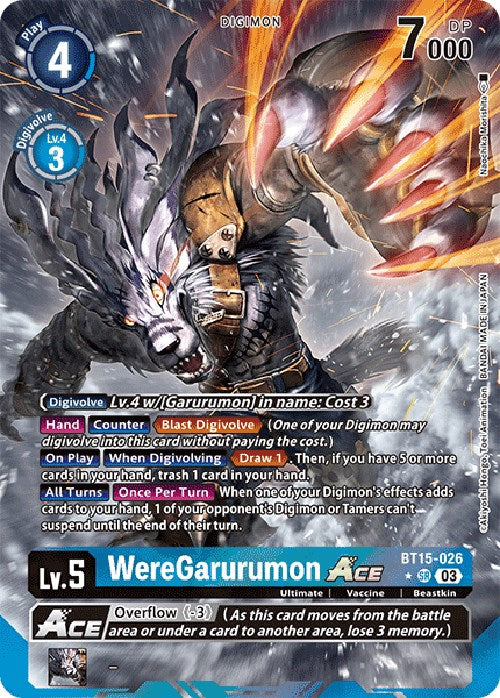 WereGarurumon Ace [BT15-026] (Alternate Art) [Exceed Apocalypse] | Card Merchant Takapuna