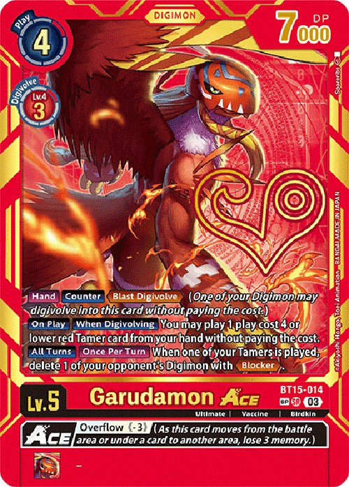 Garudamon Ace (Special Rare) [BT15-014] [Exceed Apocalypse] | Card Merchant Takapuna