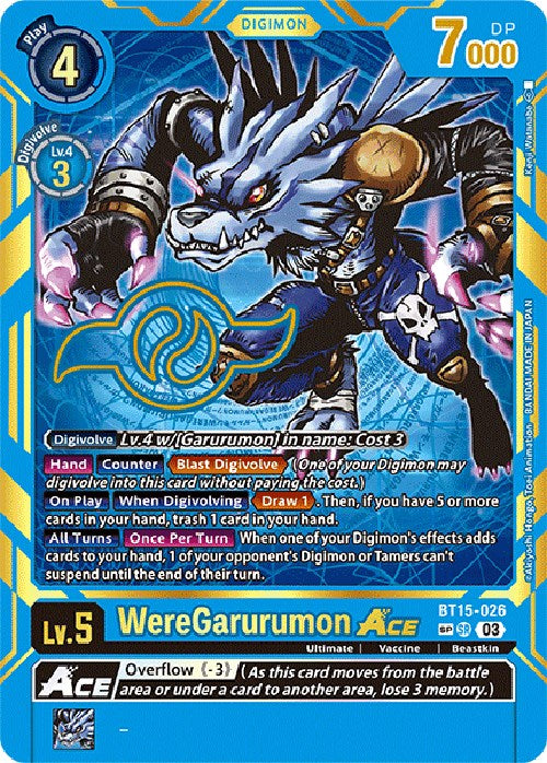 WereGarurumon Ace (Special Rare) [BT15-026] [Exceed Apocalypse] | Card Merchant Takapuna