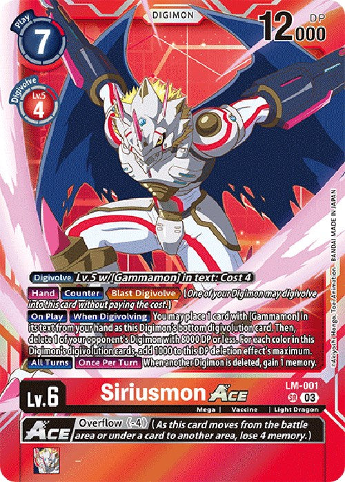 Siriusmon Ace [LM-001] (English Exclusive) [Exceed Apocalypse] | Card Merchant Takapuna