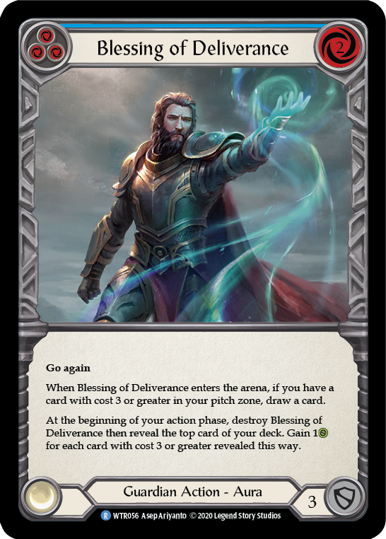 Blessing of Deliverance (Blue) [U-WTR056] (Welcome to Rathe Unlimited)  Unlimited Rainbow Foil | Card Merchant Takapuna