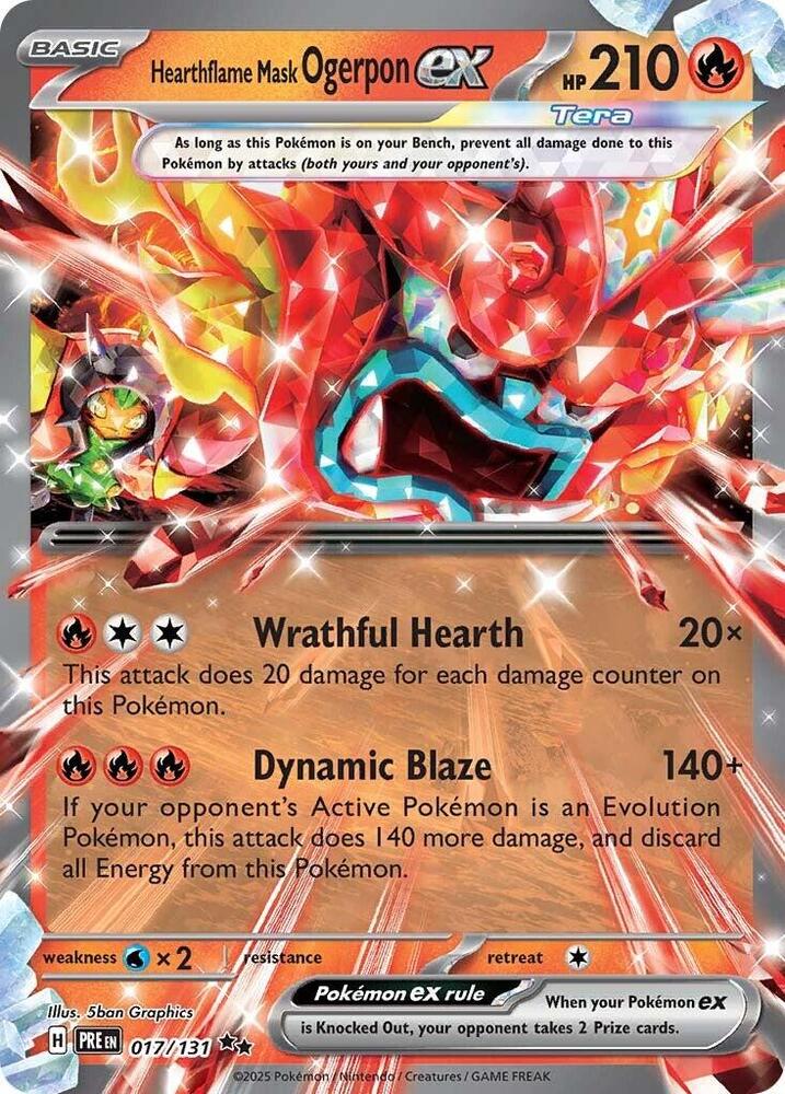 Hearthflame Mask Ogerpon ex (017/131) [Scarlet & Violet: Prismatic Evolutions] | Card Merchant Takapuna