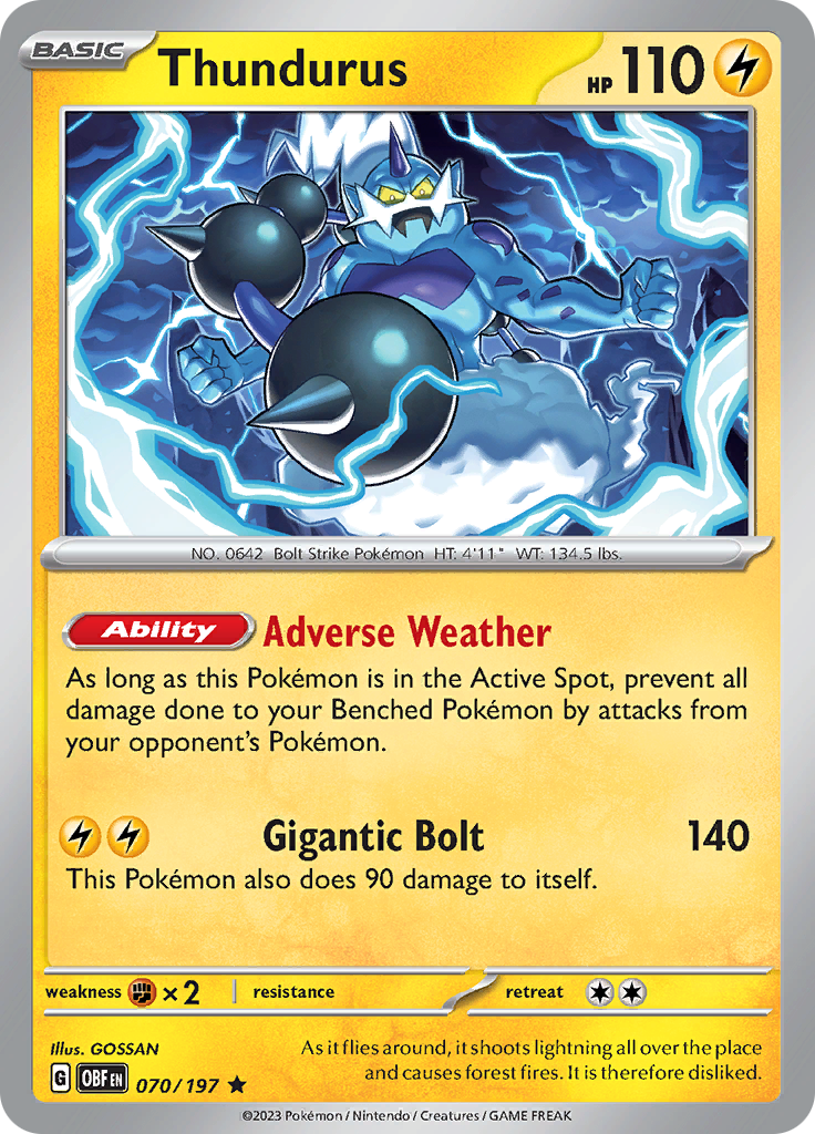 Thundurus (070/197) [Scarlet & Violet: Obsidian Flames] | Card Merchant Takapuna