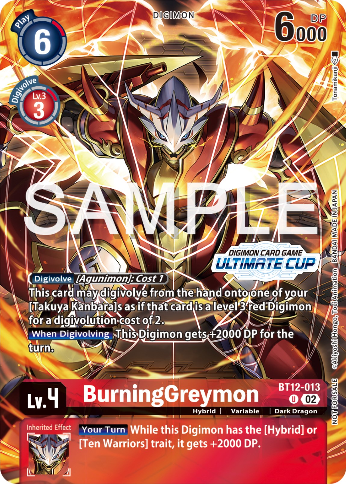 BurningGreymon [BT12-013] (Ultimate Cup 2024) [Across Time Promos] | Card Merchant Takapuna