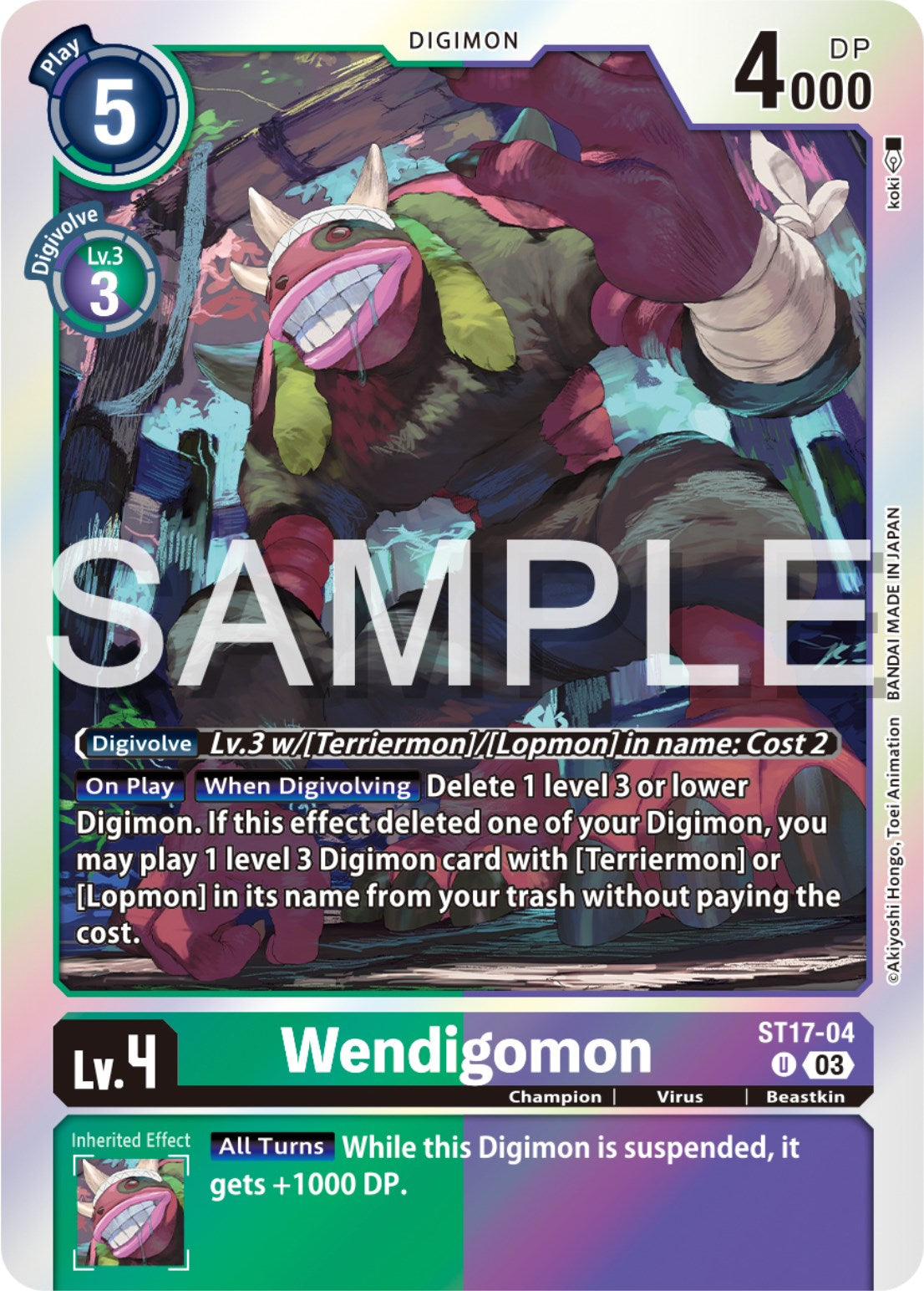 Wendigomon [ST17-04] [Starter Deck: Double Typhoon Advanced Deck Set] | Card Merchant Takapuna