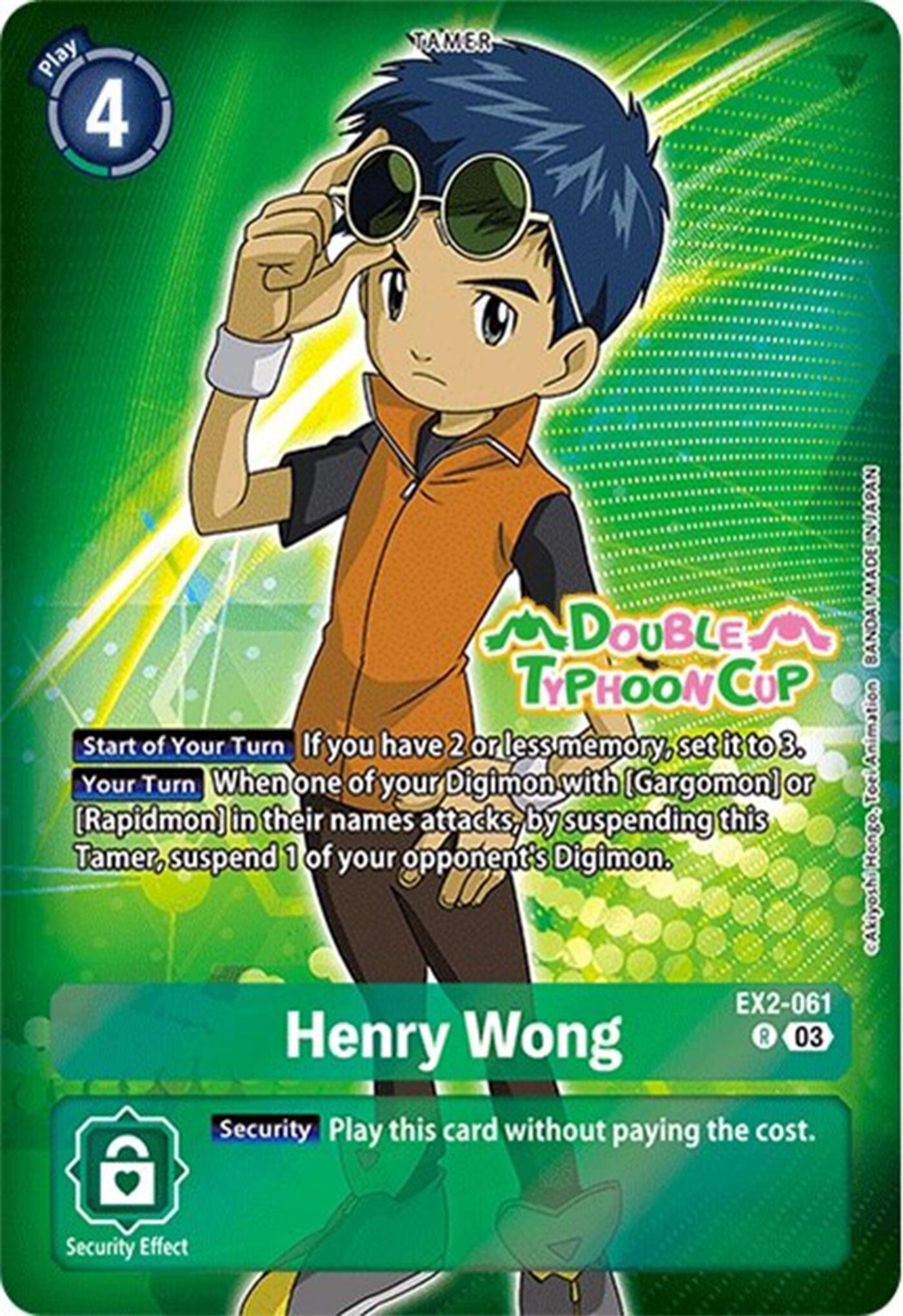 Henry Wong [EX2-061] (Reprint) [Starter Deck: Double Typhoon Advanced Deck Set Pre-Release Cards] | Card Merchant Takapuna