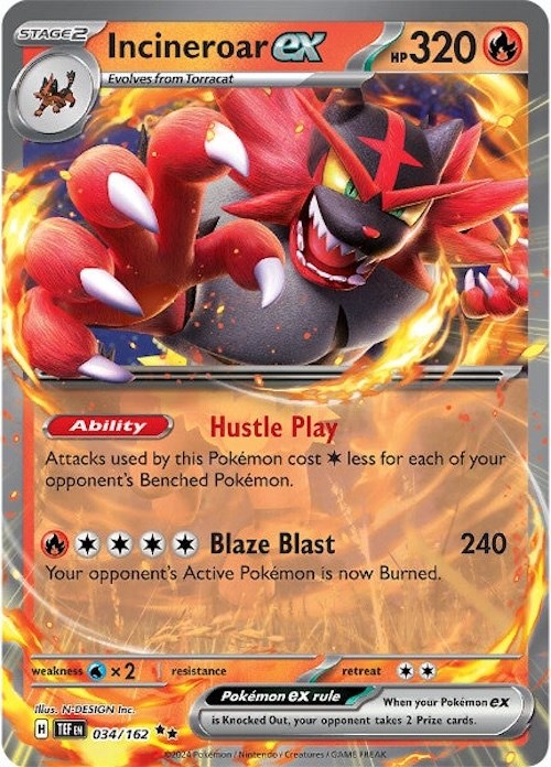 Incineroar ex (034/162) [Scarlet & Violet: Temporal Forces] | Card Merchant Takapuna