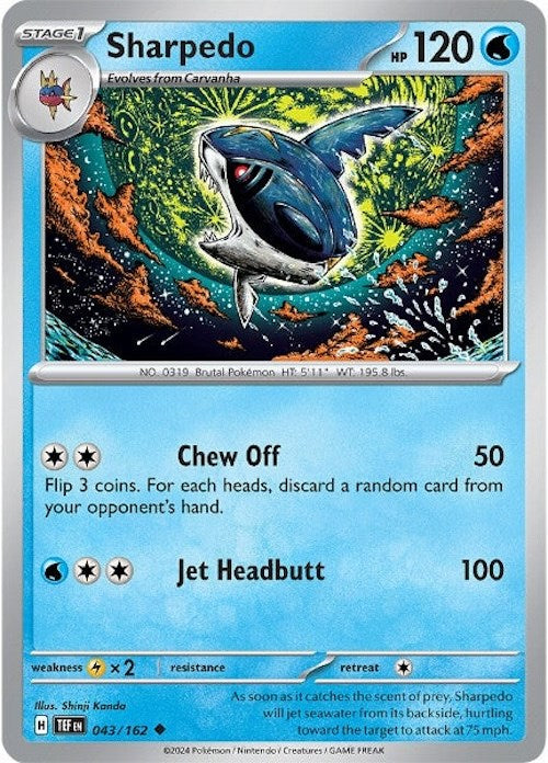 Sharpedo (043/162) [Scarlet & Violet: Temporal Forces] | Card Merchant Takapuna