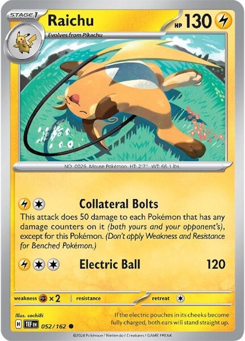 Raichu (052/162) [Scarlet & Violet: Temporal Forces] | Card Merchant Takapuna