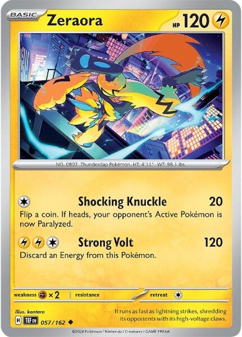 Zeraora (057/162) [Scarlet & Violet: Temporal Forces] | Card Merchant Takapuna