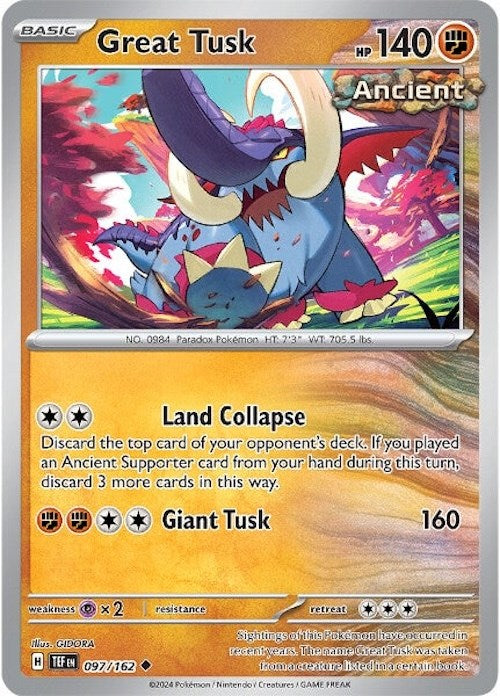 Great Tusk (097/162) [Scarlet & Violet: Temporal Forces] | Card Merchant Takapuna