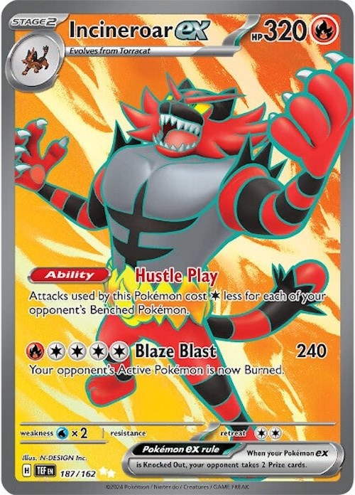 Incineroar ex (187/162) [Scarlet & Violet: Temporal Forces] | Card Merchant Takapuna