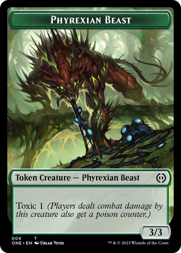 Phyrexian Mite (012) // Phyrexian Beast Double-Sided Token [Phyrexia: All Will Be One Tokens] | Card Merchant Takapuna