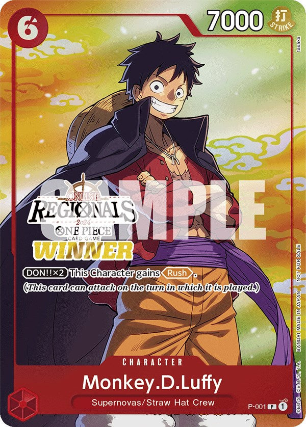 Monkey.D.Luffy (Online Regional 2024 Vol. 2) [Winner] [One Piece Promotion Cards] | Card Merchant Takapuna